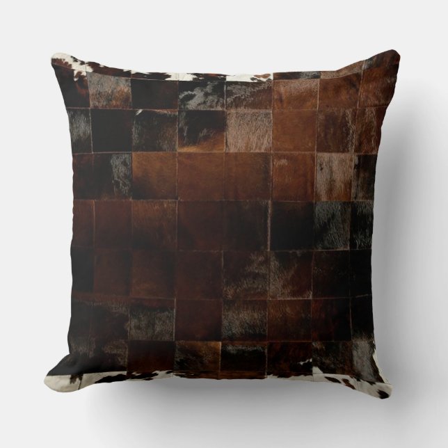 Almofada Tan Cowhide Impressão Cushion (Frente)