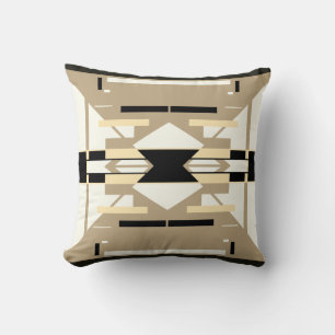 Almofada Tan Shades White Black Southwest Mosaico Abstrato