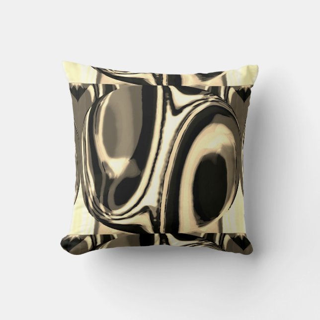 Almofada Tan Taupe Beige Brown Circular Design Geométrico (Frente)