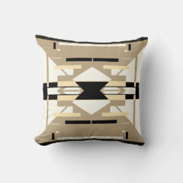 Almofada Tan White Black Southwest Olha Mosaico Abstrato