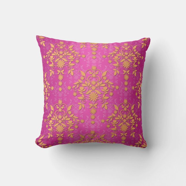 Almofada Tangerina Tango Daisy Damask (Frente)
