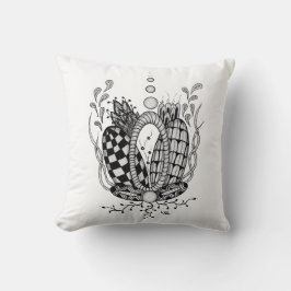 Almofada Tangle Art: Florales Design, Ovale -