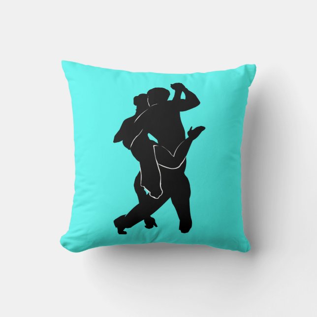 Almofada Tango Dancers Turquoise Travesseiro decorativo Esc (Frente)