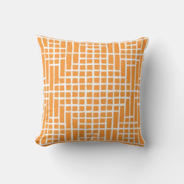 Almofada Tangy Orange Square Pattern (Frente)