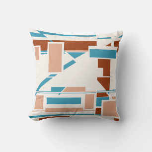 Almofada Tannish Rust Turquoise Beige Southwest Art Design