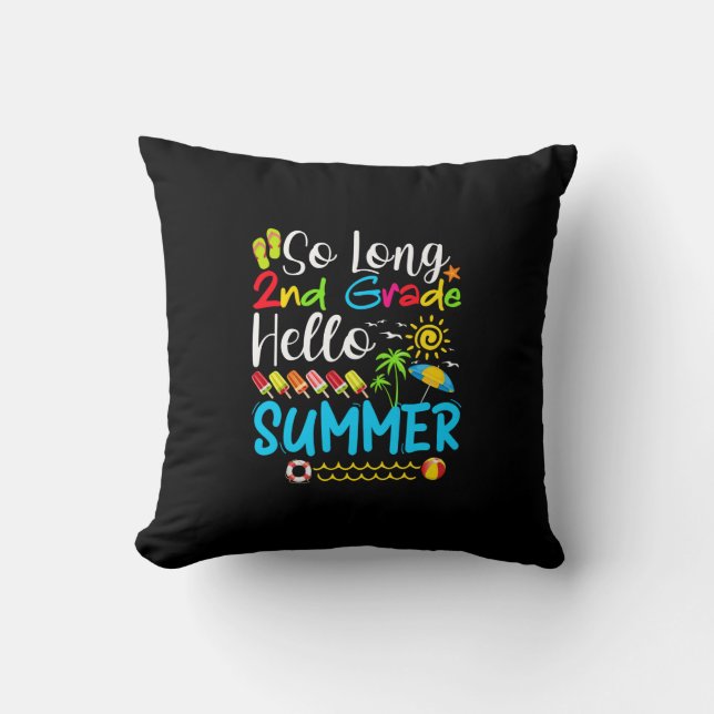 Almofada Tão Longo segundo De Grau Olá Verão Do Dia Passado (Frente)