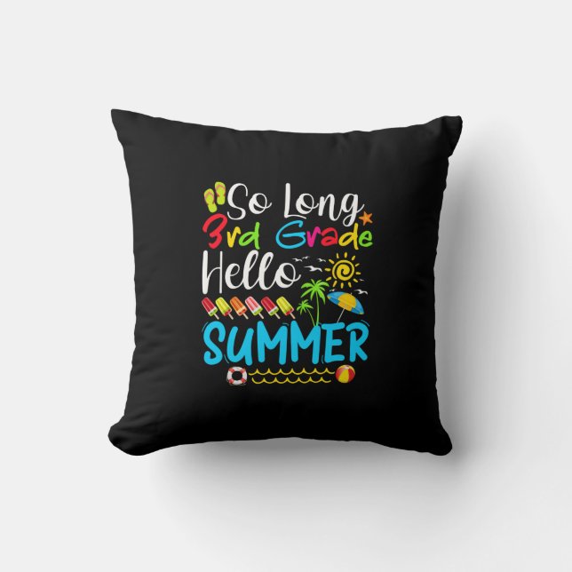 Almofada Tão Longo Verão Do 3º Ano, Dia Da Escola. (Frente)