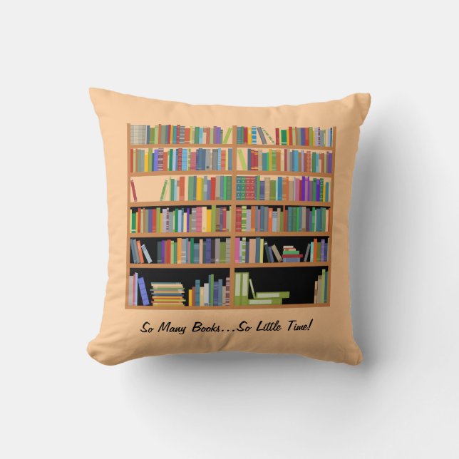 Almofada Tão muitos livros (customizáveis) (Frente)