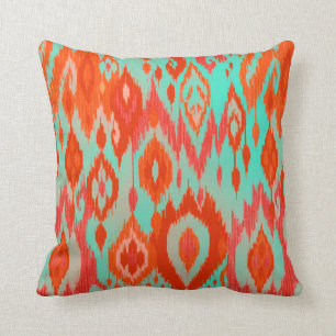 Almofada Tapeçaria chique do tribo de Ikat de turquesa do