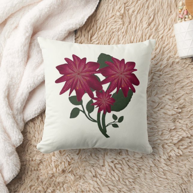 Almofada Tapeçaria com design floral Rosa Intenso (Cobertor)