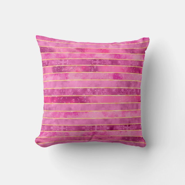 Almofada Tapeçaria Cósmica Rosa Dourada (Frente)
