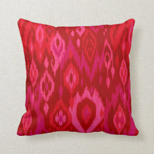 Almofada Tapeçaria tribal fúcsia cor-de-rosa vermelha