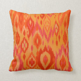 Almofada Tapeçaria tribal vermelha de Ikat do açafrão