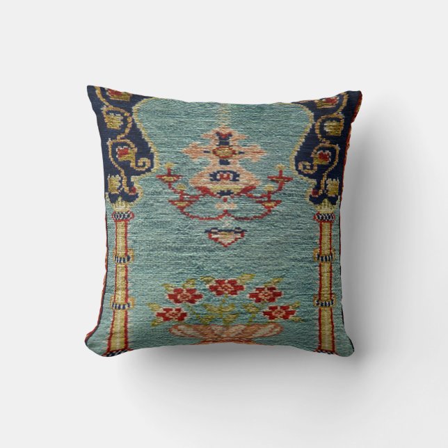 Almofada Tapete Antigo de Kilim Turco (Frente)