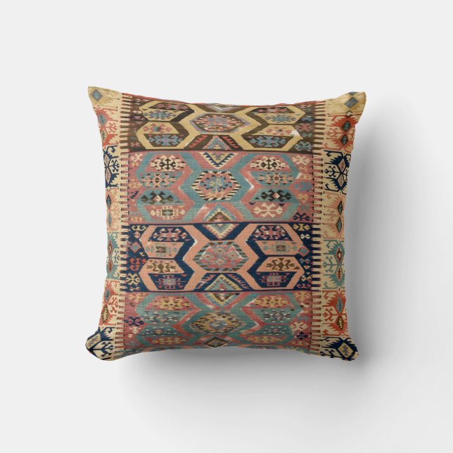 Almofada Tapete Turco Antigo Kilim (Frente)