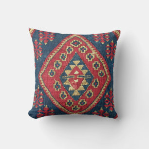 Almofada Tapete turco Kilim - Anorro Vermelho Antigo
