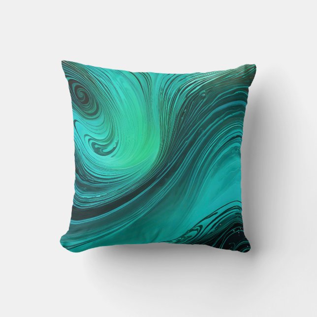 Almofada "Tarifa" Blue Swirls Ondas (Frente)