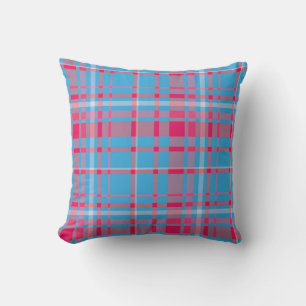 Almofada Tartan azul e vermelho