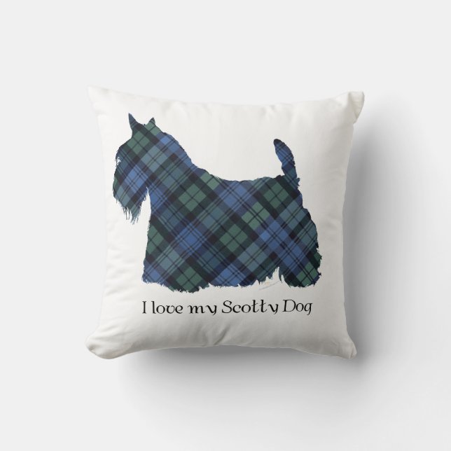 Almofada Tartan Black Watch Scottish Terrier (Frente)