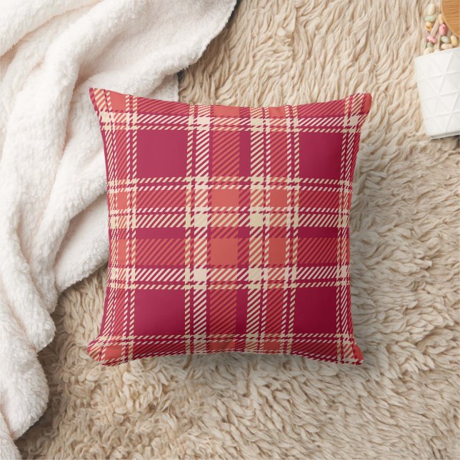 Almofada Tartan da Xadrez vermelha (Cobertor)