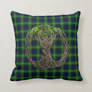Almofada Tartan de Gordon do clã e árvore do céltico de