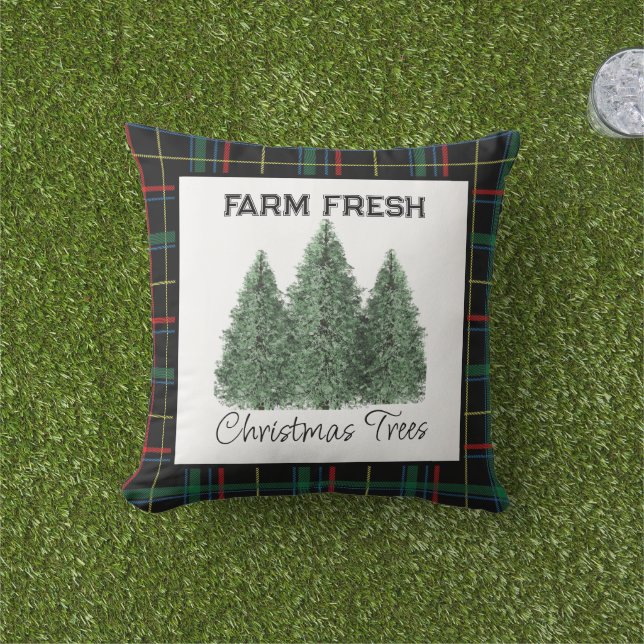 Almofada Tartan de Natal em Xadrez Decoração de Natal para  (Grama)