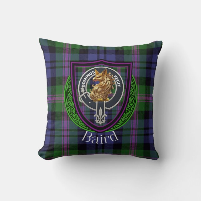 Almofada Tartan e Brasão do Clã Escocês Baird (Frente)
