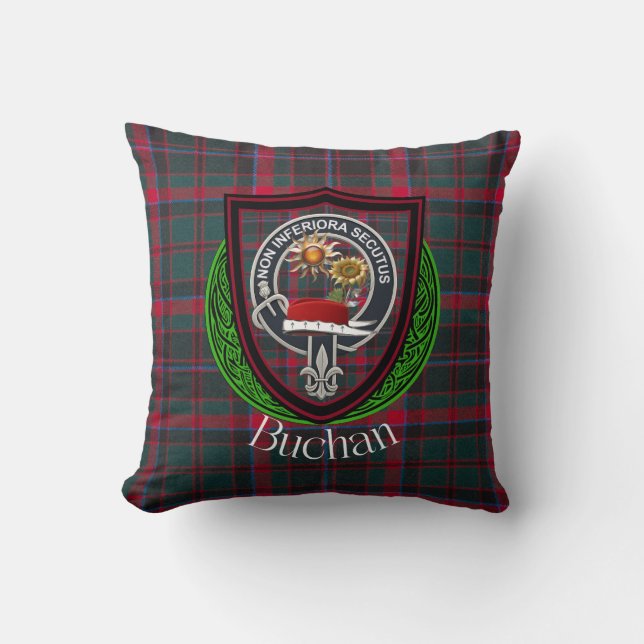 Almofada Tartan e Brasão do Clã Escocês Buchan (Frente)