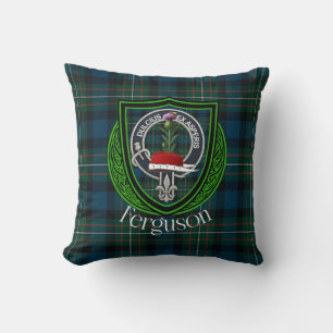 Almofada Tartan e Brasão do Clã Escocês Ferguson