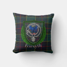 Almofada Tartan e Brasão do Clã Escocês Forsyth