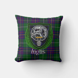 Almofada Tartan e Brasão do Clã Escocês Inglis