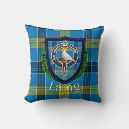 Almofada Tartan e Brasão do Clã Escocês Laing