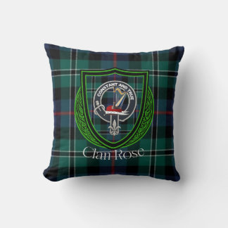 Almofada Tartan e Brasão do Clã Escocês Rose