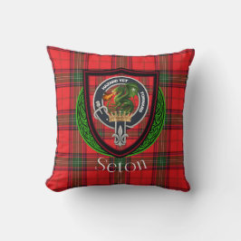 Almofada Tartan e Brasão do Clã Escocês Seton