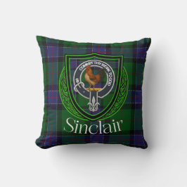 Almofada Tartan e Brasão do Clã Escocês Sinclair