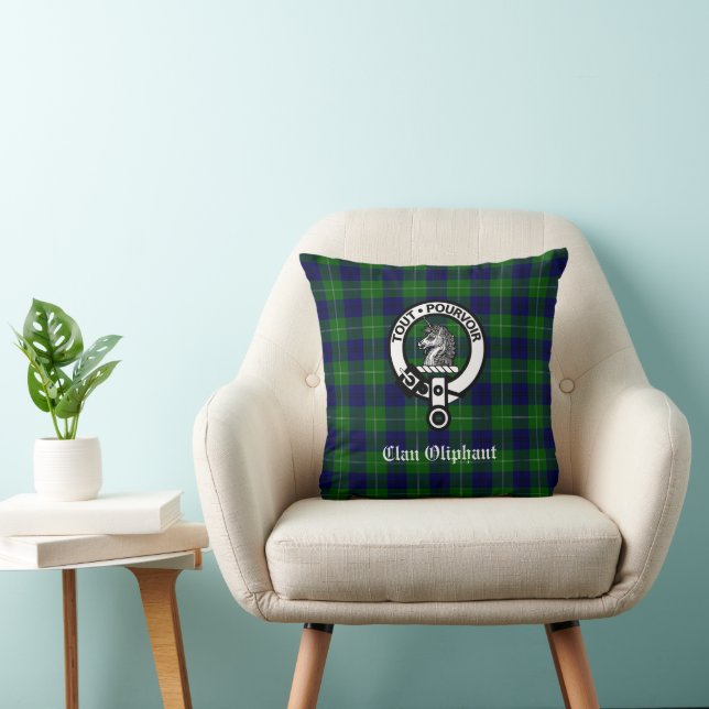 Almofada Tartan e Brasão do Clan Oliphant (Cadeira)