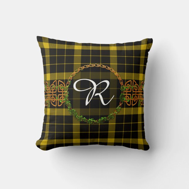 Almofada Tartan e monograma de Raeburn (Frente)