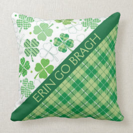Almofada Tartan e Shamrocks Xadrezes verdes
