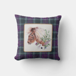Almofada Tartan Floral Horse