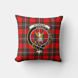 Almofada Tartan Royal Stewart com Brasão de Armas e Lema Th