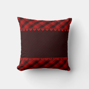Almofada Tartan vermelho-marrom Abstrato sem costura xadrez