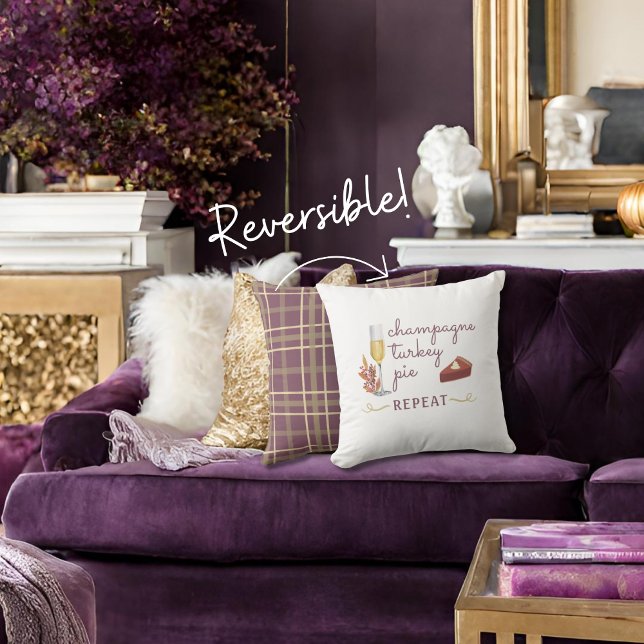 Almofada Tarte de peru de champanhe repetir xadrez de ação  (Criador carregado)