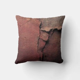 Almofada Tattered Canvas Abstract in Rust and Earth