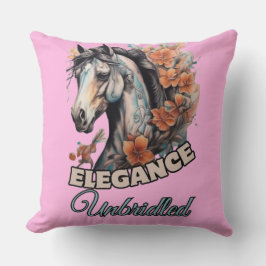 Almofada Tatuagem em Cavalo Whimsical com Toco Floral Vibra