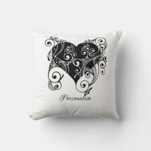Almofada Tatuagem Gothic Black Heart Design Personalizada