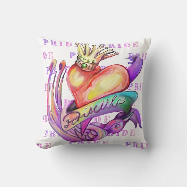 Almofada Tatuagem old school em cores do orgulho  (Frente)
