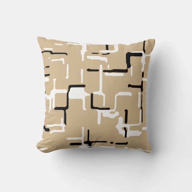 Almofada Taupe Beige Black White (Frente)