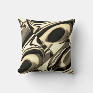 Almofada Taupe Cream Tan Brown Black Swirings Design