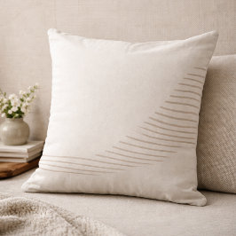 Almofada Taupe Flowing Lines Throw Pillow