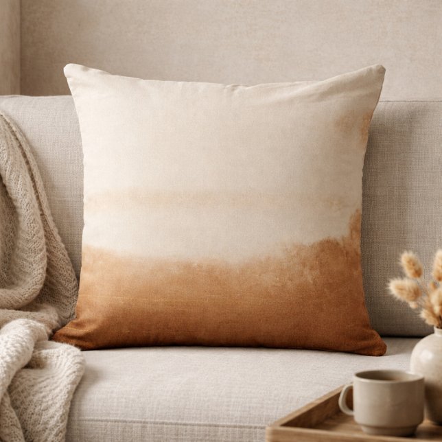 Almofada Taupe Gold Stripe Throw Pillow (A structured taupe stripe and gentle gold linework bring calm order to layered neutral rooms.)